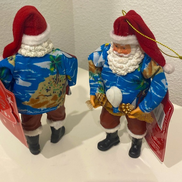 NWT Beach Santas in Hawaiian Shirt, Shells in Hand Collectors Edition ornaments - Picture 6 of 8